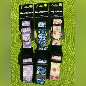NEW Lot of 3 Dog Collars Size Large